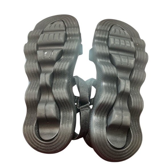 Skechers Women's Go Walk Flex Massage Fit Sandal Black Velcro Adjustable Closure - Picture 2 of 11